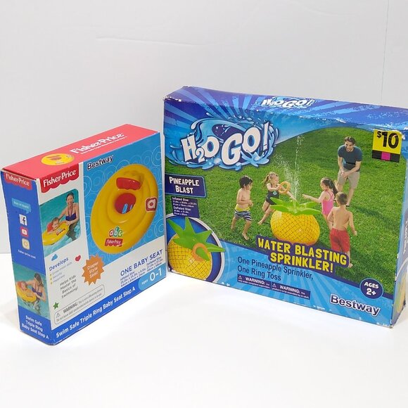 Best Way H20 Go! Water Blasting pineapple Sprinkler & Baby Seat Floaty NWT - Picture 1 of 8